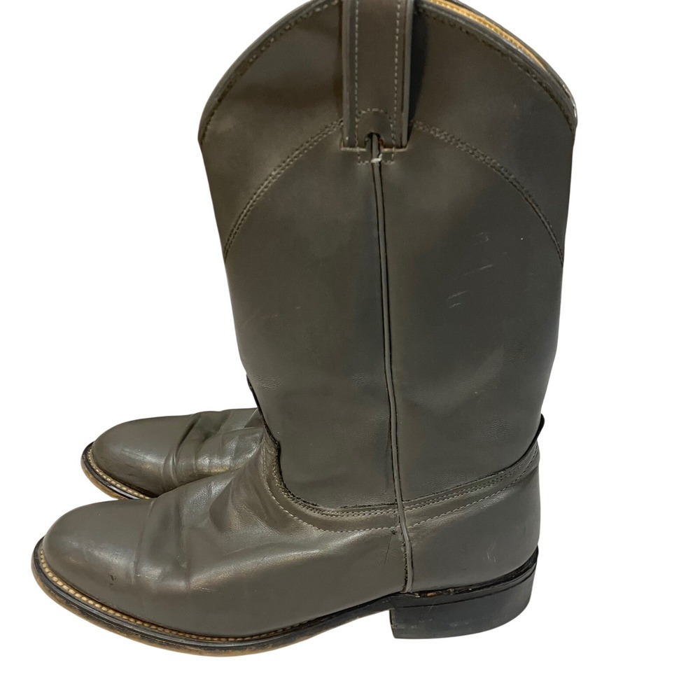 Laredo Womens Grey Leather Western Cowboy Boots Round Toe USA Made 6952 Size 7 M